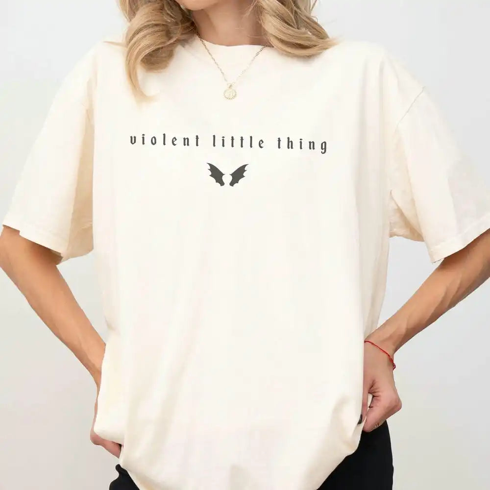 Violent Little Thing Xaden Fourth Wing T-Shirt Iron Flame Romantasy Cotton Tee
