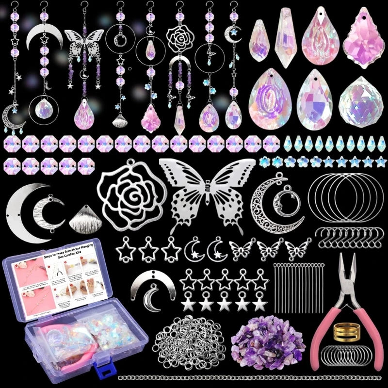 200Pcs Crystal Sun Catcher Making Set DIY Craft Kit