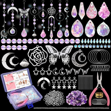 200Pcs Crystal Sun Catcher Making Set DIY Craft Kit
