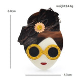Lady Goldie Acrylic Brooches