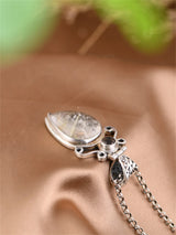 The Sun's Warmth Holder S925 Sterling Silver Pendant Waterdrop Quartz