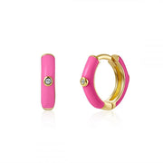 Colourful Zircon Gold Stud Earrings Mix'n'Match