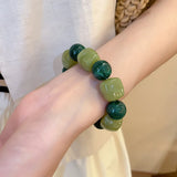 Acrylic Irregular Square Round Beaded Bracelet Vintage Reproduction