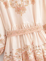 Mekah's Button Up Floral Print Long Sleeve Shirt Mini Dresses