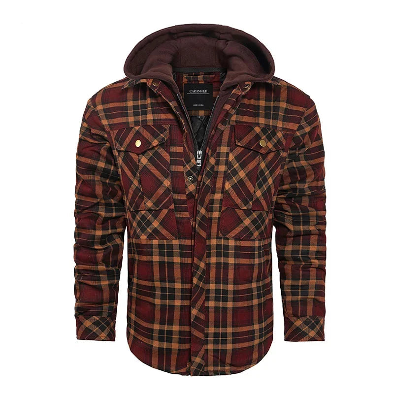 Woodsman Cotton Plaid Hooded Jacket Thick Warm Winter Plaid Shirts