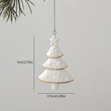 White Ceramic Christmas Tree Ornaments Snowman Reindeer Xmas Hanging Decor