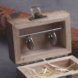 Filigree Stainless Steel Huggie Earrings for Men with Wooden Box