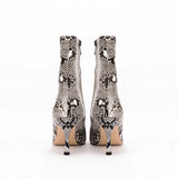 Sssseriously Ssssasssy Sssshort Boots Black Red Snake Ankle Boots