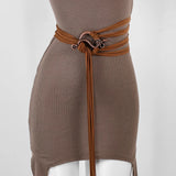 Medieval Norse Ren Faire Leather Rope Brass Belt