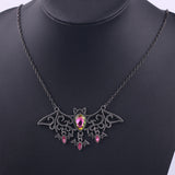 Halloween Bat Pink Crystal Necklaces