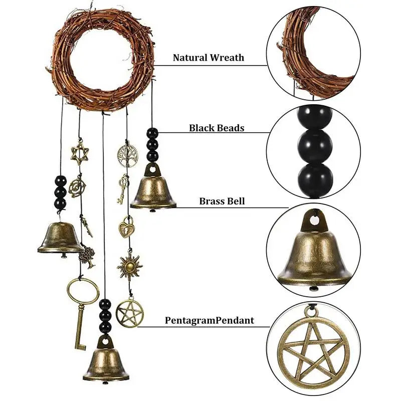 Witches Bells Wind Chimes Handmade Door Decor