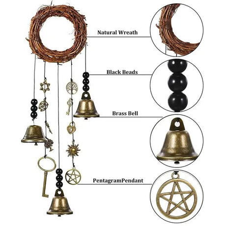 Witches Bells Wind Chimes Handmade Door Decor