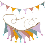 Children's Bunting 10 Triangle Flags with Tassles Party Decor Carnival Banner Garland 2.6M/8.5FT