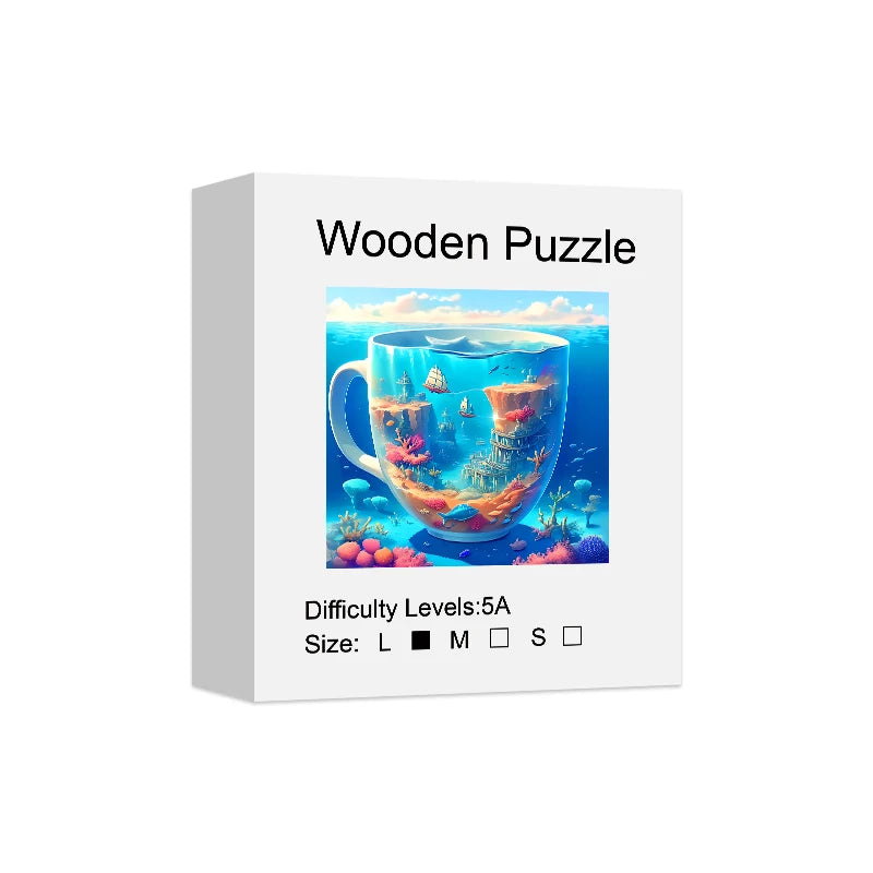 The Underwater World Cup Unique Shape Wooden Jigsaw Puzzles