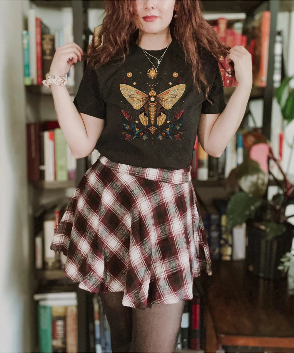 Goblincore Moth TShirt Celestial Fairycore Dark Academia