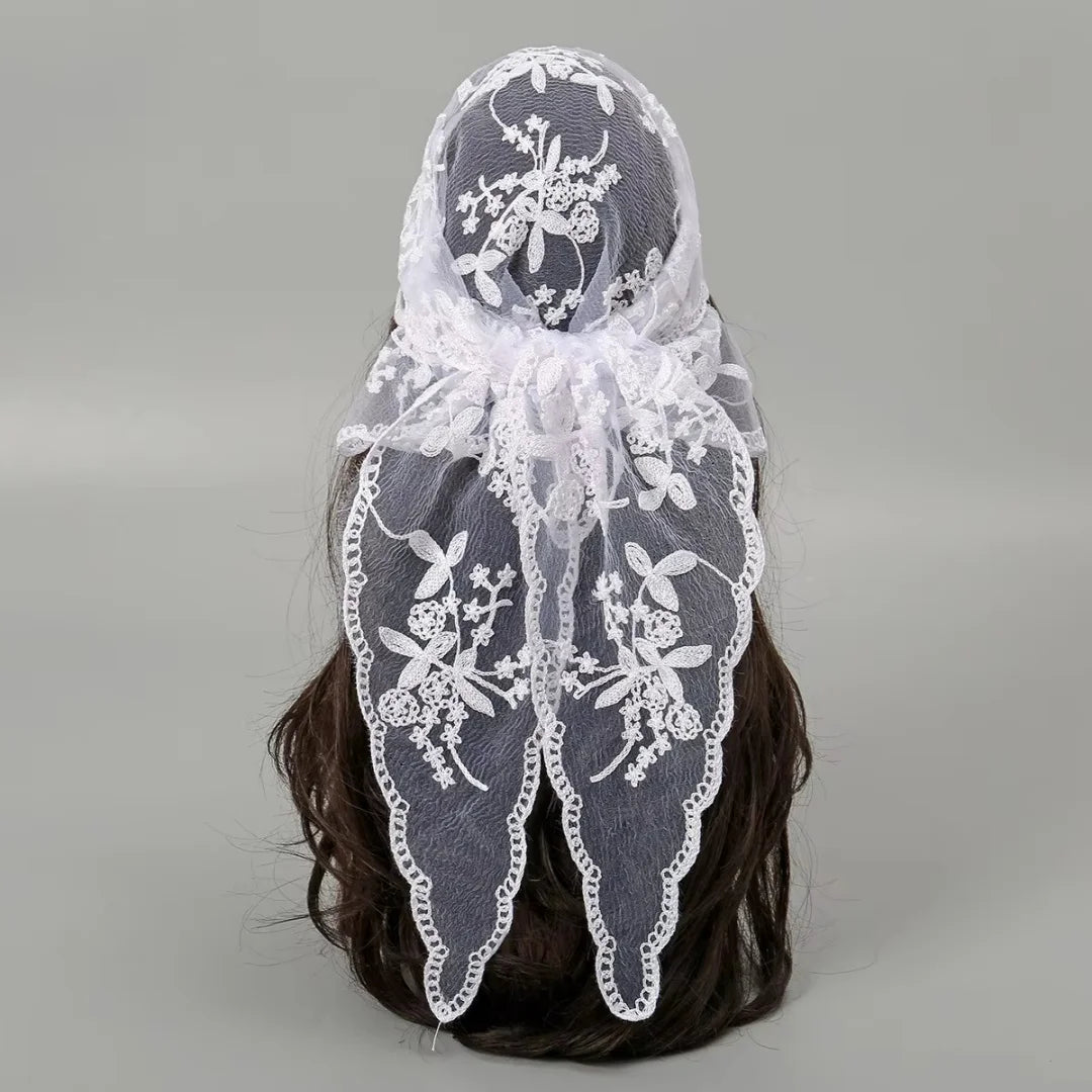 Triangle Lace Scarf Bandana Neckerchief Hair Scarves