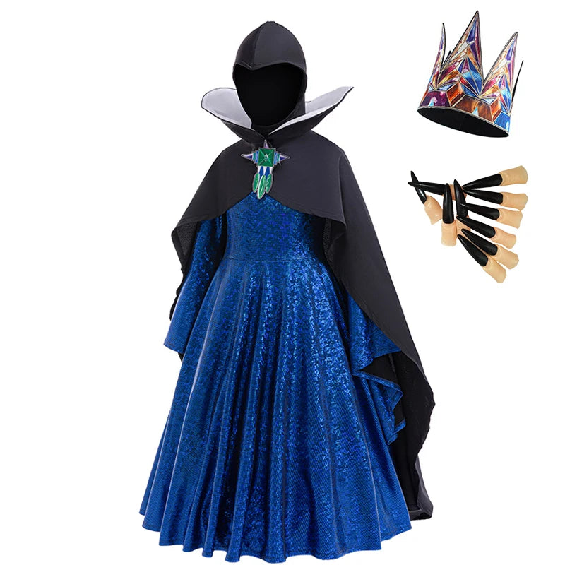 Evil Queen Girls Halloween Cosplay Snow White Costume 2-12Y