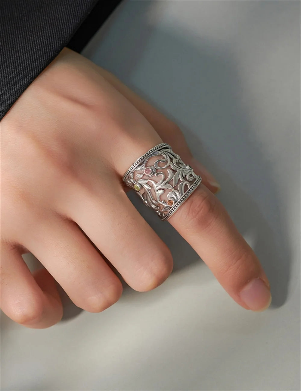 Eternal Garden S925 Sterling Silver Ring Tourmaline