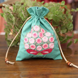 DIY Storage Drawstring Bag Embroidery Kit with Hoop DIY Craft Kits