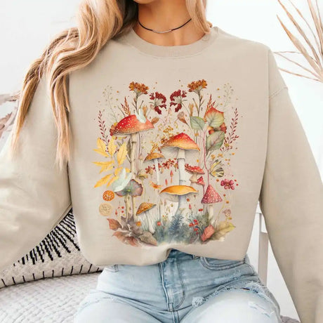 Mushroom Goblincore Cottagecore Fleece Sweatshirt Naturecore Jumper