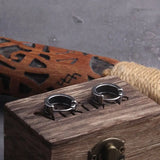 Viking Rune Huggie Hoop Earrings for Men Stainless Steel with Wooden Box