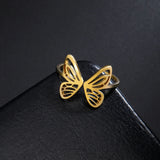 Open Butterfly Ring Stainless Steel Gifts Under $10