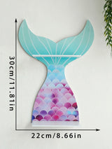 Mermaid Tail Wooden Crystal Shelf Essential Oil Display Floating Wall Shelf