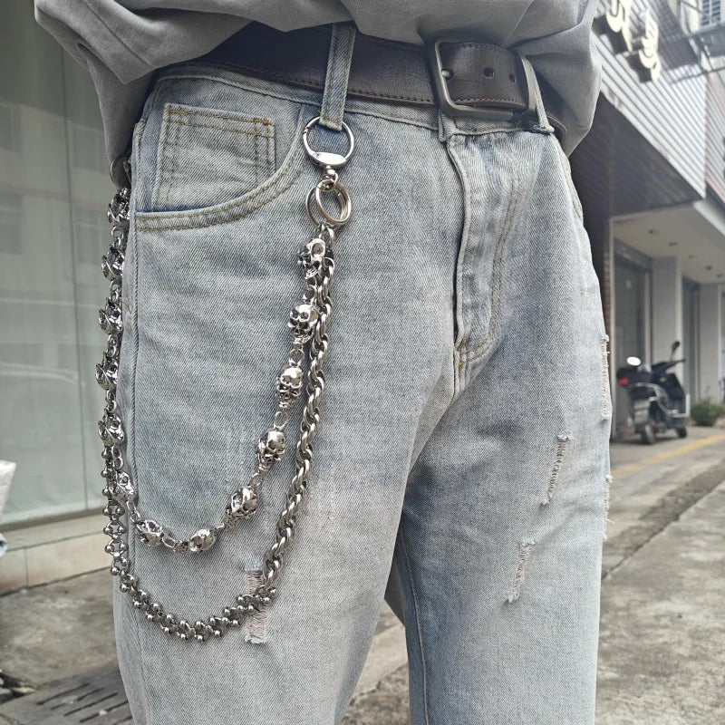 Skull Pocket Punk Wallet Chain Stainless Steel
