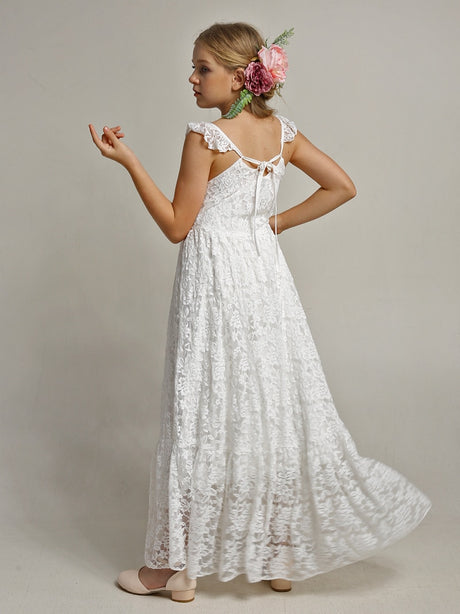 Girls Maxi Lace Chiffon Photoshoot Dresses For 3-15 Years