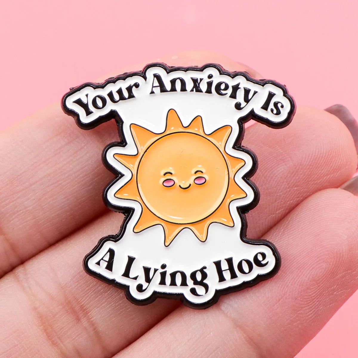 Sun Enamel Pin Anxiety Lapel Pins Badges