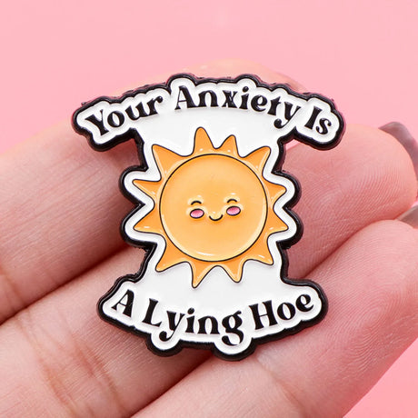 Sun Enamel Pin Anxiety Lapel Pins Badges