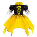 Girls Halloween Cosplay Yellow Witch Costume