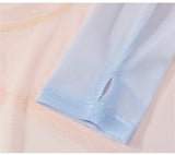 Gradient Gauze Top Dance Practice Top Thumb Finger Hole Long Sleeve Dancewear