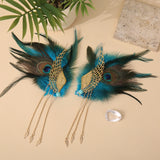 Pair of Peacock Hair Wings Hairpin Clips