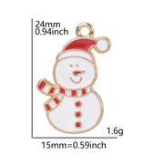 5pcs Christmas Charm Enamel Apple Socks Bell DIY Pendant Charms For Jewelry Making Keychain Earrings Bulk Handmade Material Gift