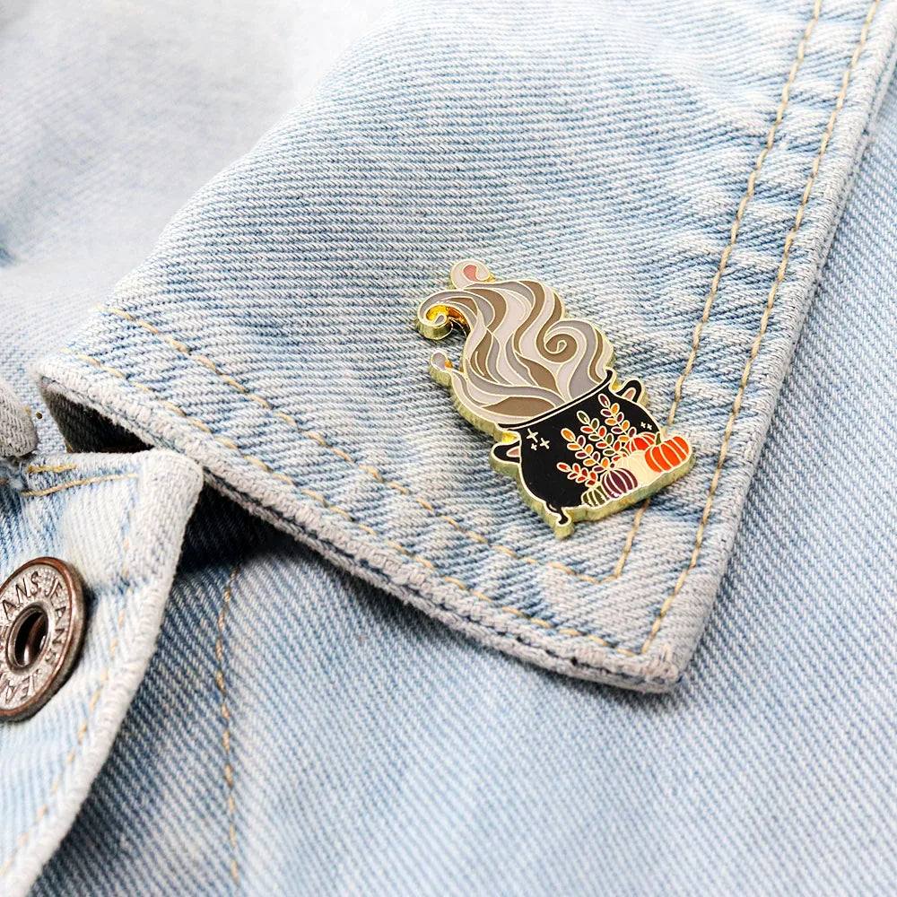 Halloween Cauldron Enamel Pin Badge Halloween Collection