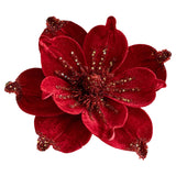 24cm Large Glitter Christmas Flowers Artificial Magnolia Flower Ornament Floral Xmas Tree Decorations
