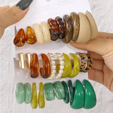 Sets of Vintage Style Multi-colour Hoop Earrings Set Water Drop C-shaped Designs