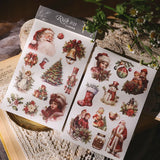 2 Sheet Vintage Christmas Snowman RUB ON Transfer Stickers Junk Journal DIY Scrapbooking