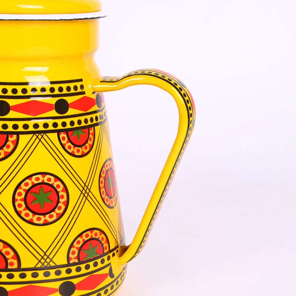 1.5L Enamel Coffee Pot Gooseneck Spout Stovetop Tea Kettle