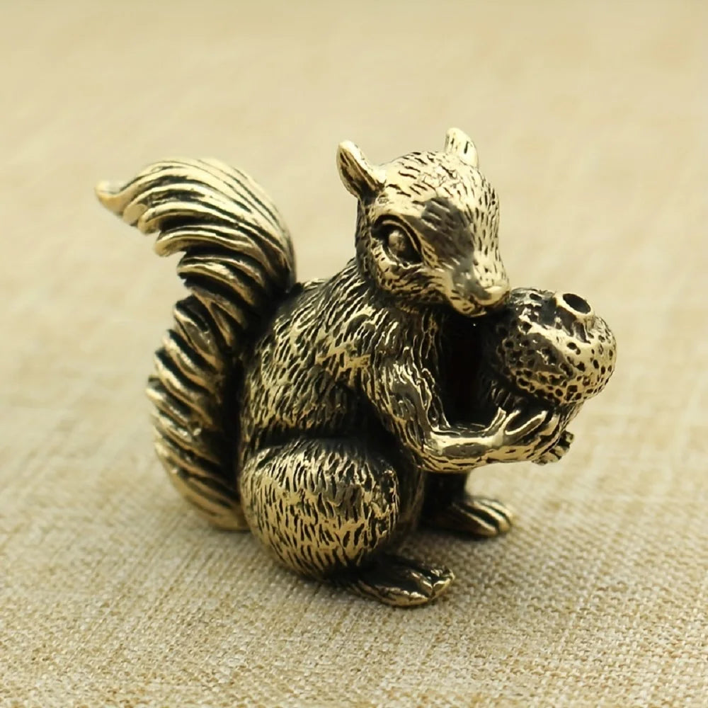 Squirrel Ornament Solid Copper Figurines Brass Tea Pet Incense Holder