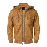 Woodsman PU Leather Jacket Cashmere Fleece Lined Hoodies