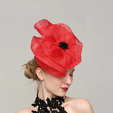 Red Poppy Fascinator Hat Headband Spring Race Season