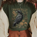 Raven T-Shirts Goblincore Gothic Witchy Dark Academia Tee