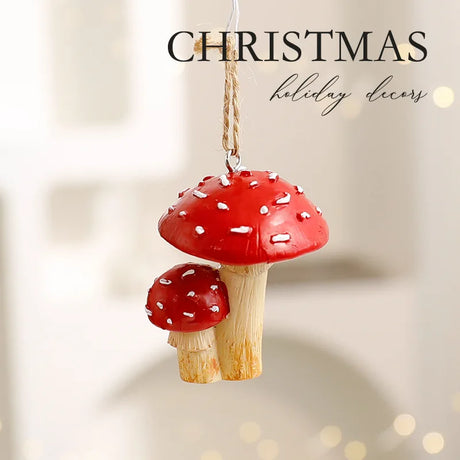 1/3Pcs Red Mushroom Christmas Tree Hanging Ornaments
