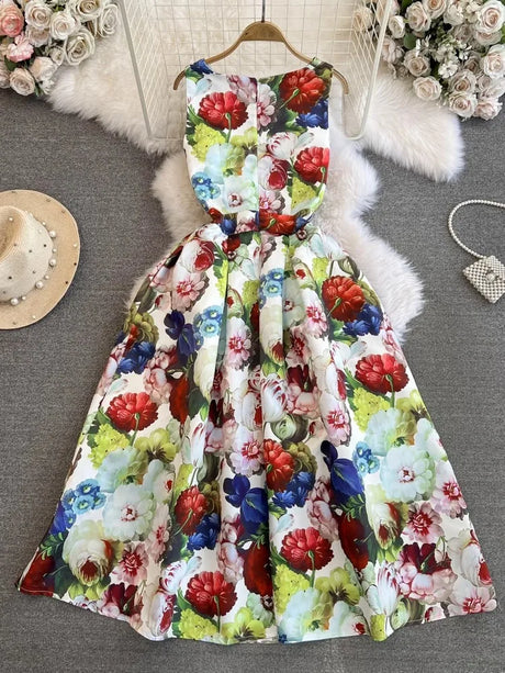 Spring Races Floral Tank Dress with Pockets
