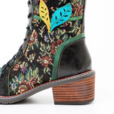 Marlow's Sheepskin Leather Lace Up Knee High Boots