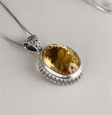 The Eye of Persuasion S925 Sterling Silver Pendant Natural Yellow Crystal