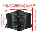Dark Gothic PU Wide Waistband Steampunk Waist Cinch Underbust Corset