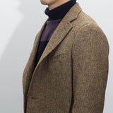 Mens British Herringbone Tweed Wool Suit Jacket